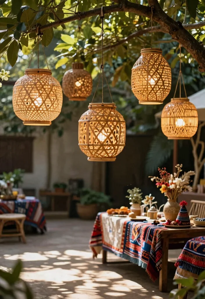 13 Fun Paper Lantern Decor Outdoor Celebration Ideas Boho Style 3. DIY Lanterns with Natural Materials 0