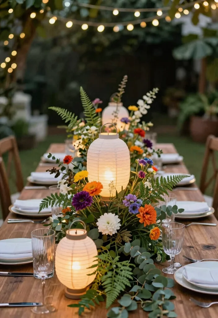 13 Fun Paper Lantern Decor Outdoor Celebration Ideas Boho Style 4. Lanterns with Floral Accents 0