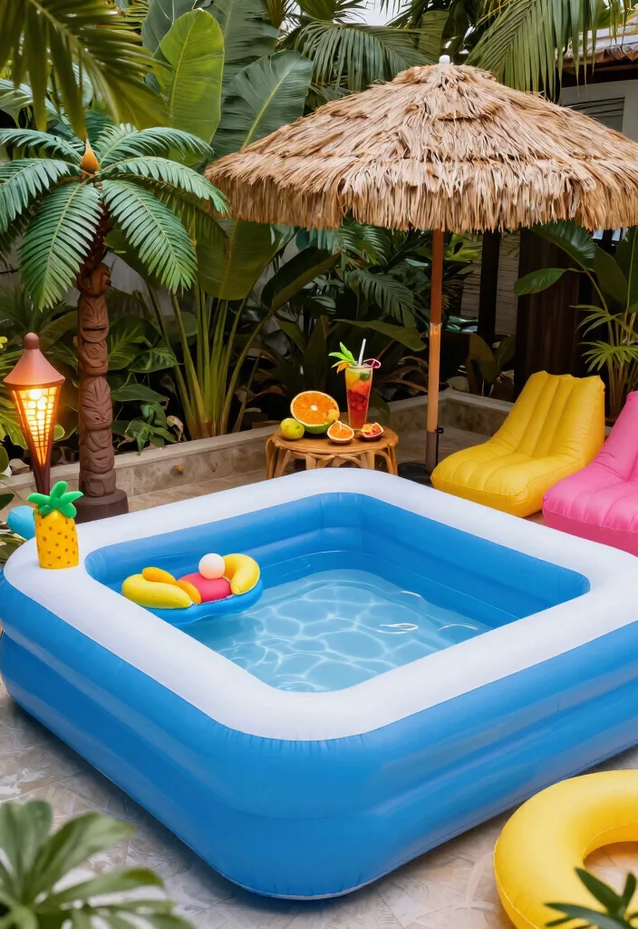 13 Relaxing Inflatable Pool Ideas for Adults Backyard Spa 12. Tropical Escape 0
