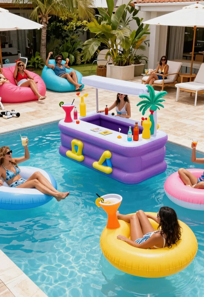 13 Relaxing Inflatable Pool Ideas for Adults Backyard Spa 4. Cocktail Pool Party 0