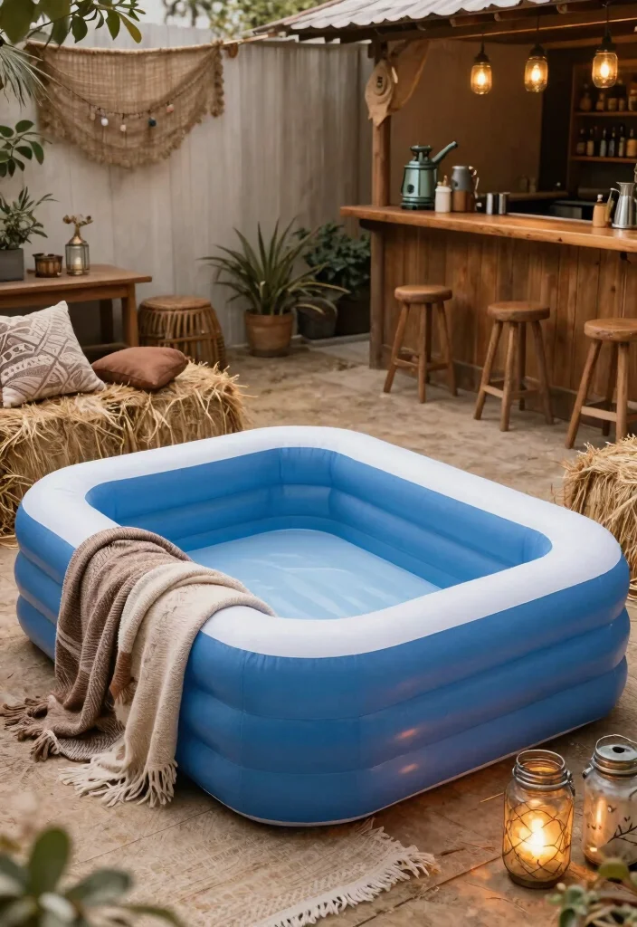 13 Relaxing Inflatable Pool Ideas for Adults Backyard Spa 9. Rustic Retreat 0