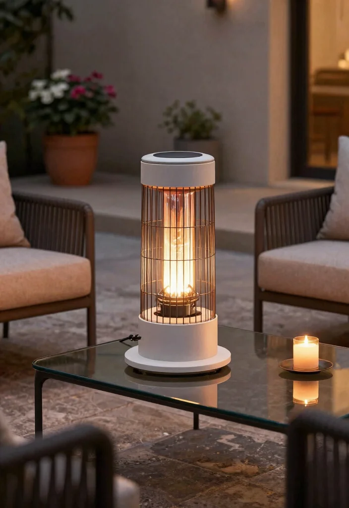 13 Sleek Modern Patio Heater Styles for Contemporary Yards 3 13 Sleek Modern Patio Heater Styles for Contemporary Yards 3. The Minimalist Tabletop Heater 0