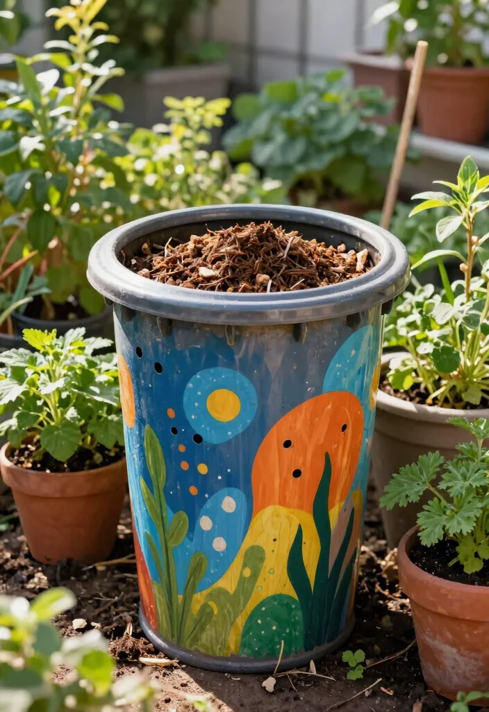 13 Smart Compost Bin Design Ideas to Build at Home 3. Recycled Trash Bin Composting 0