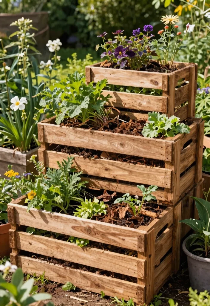 13 Smart Compost Bin Design Ideas to Build at Home 5. Upcycled Wooden Crate Compost Bin 0