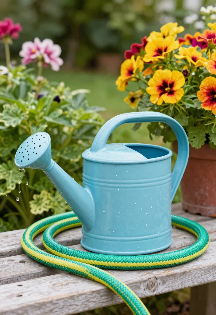 13 Unique Old Garden Hose Ideas Upcycle Projects DIY 13. Hose Watering Can 0