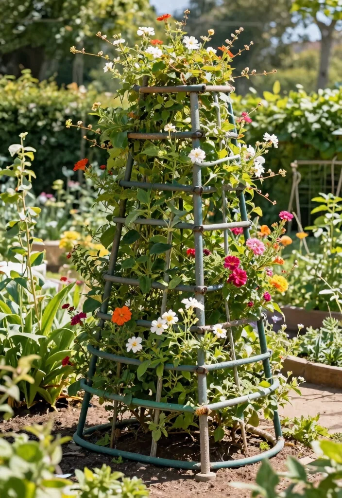 13 Unique Old Garden Hose Ideas Upcycle Projects DIY 5. Hose Trellis 0