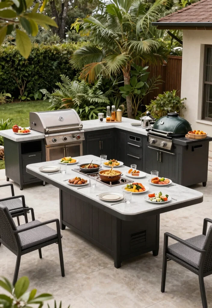 15 Beautiful Kamado Grill Table Ideas for Outdoor Kitchens 15 15 Beautiful Kamado Grill Table Ideas for Outdoor Kitchens 15. Multi Purpose Outdoor Kitchen 0