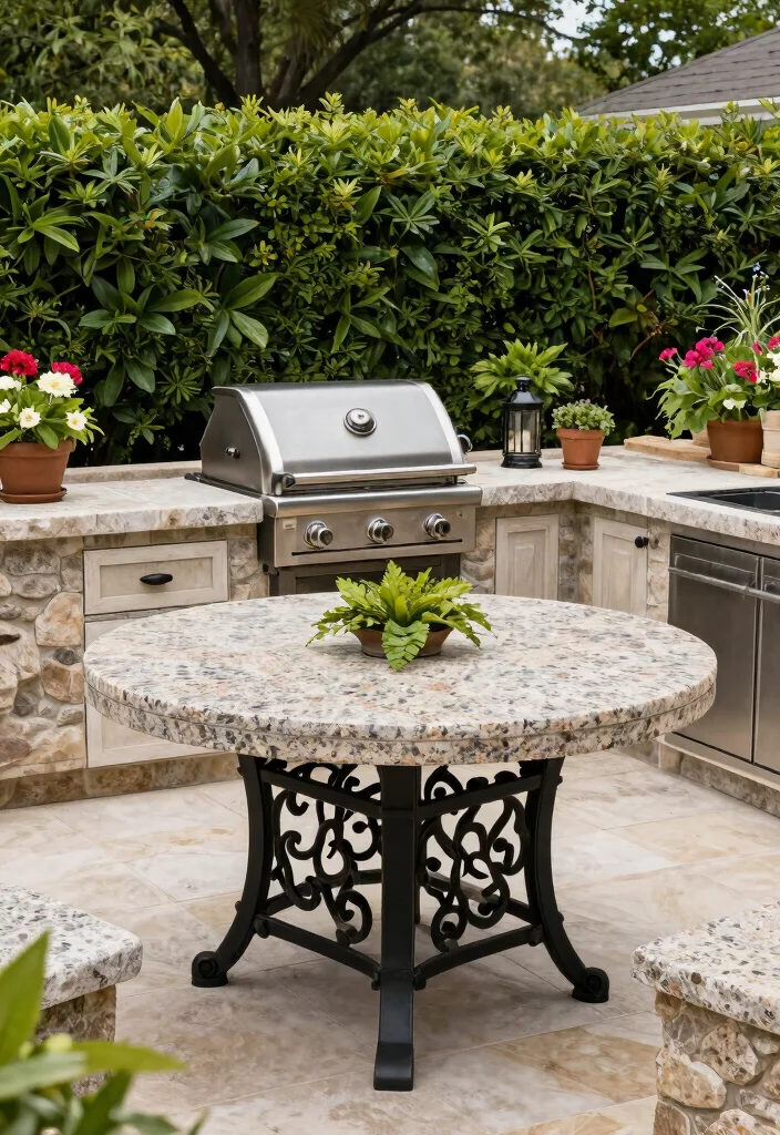 15 Beautiful Kamado Grill Table Ideas for Outdoor Kitchens 3 15 Beautiful Kamado Grill Table Ideas for Outdoor Kitchens 3. Classic Stone Elegance 0