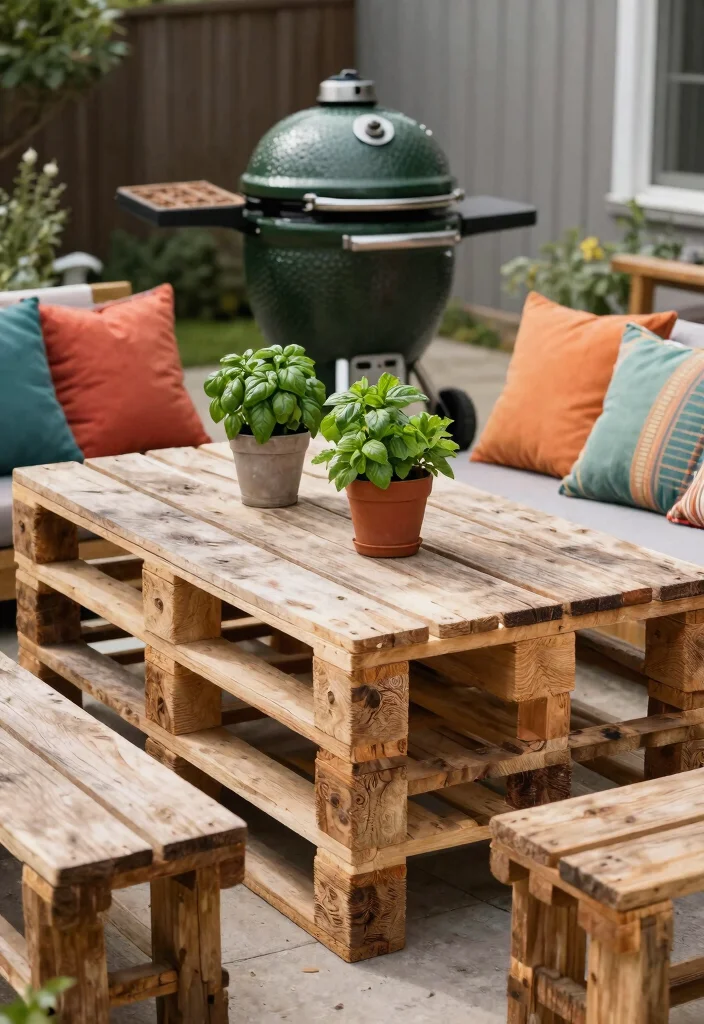 15 Beautiful Kamado Grill Table Ideas for Outdoor Kitchens 4 15 Beautiful Kamado Grill Table Ideas for Outdoor Kitchens 4. DIY Pallet Perfection 0