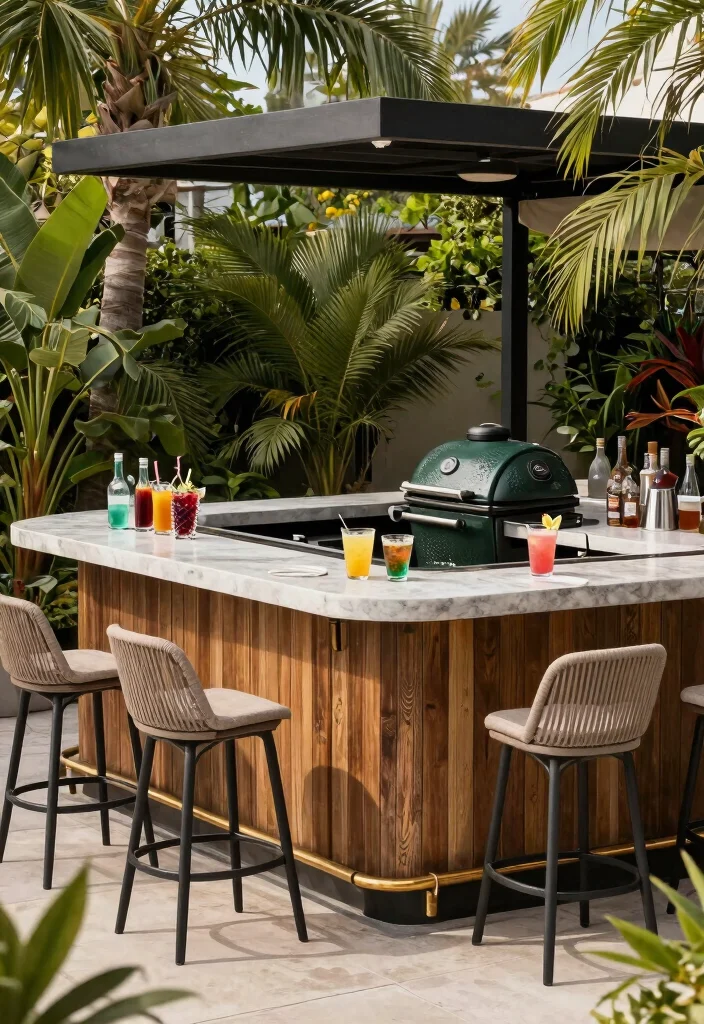 15 Beautiful Kamado Grill Table Ideas for Outdoor Kitchens 5 15 Beautiful Kamado Grill Table Ideas for Outdoor Kitchens 5. Integrated Outdoor Bar 0