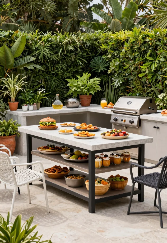 15 Beautiful Kamado Grill Table Ideas for Outdoor Kitchens 9 15 Beautiful Kamado Grill Table Ideas for Outdoor Kitchens 9. Multi Level Design 0