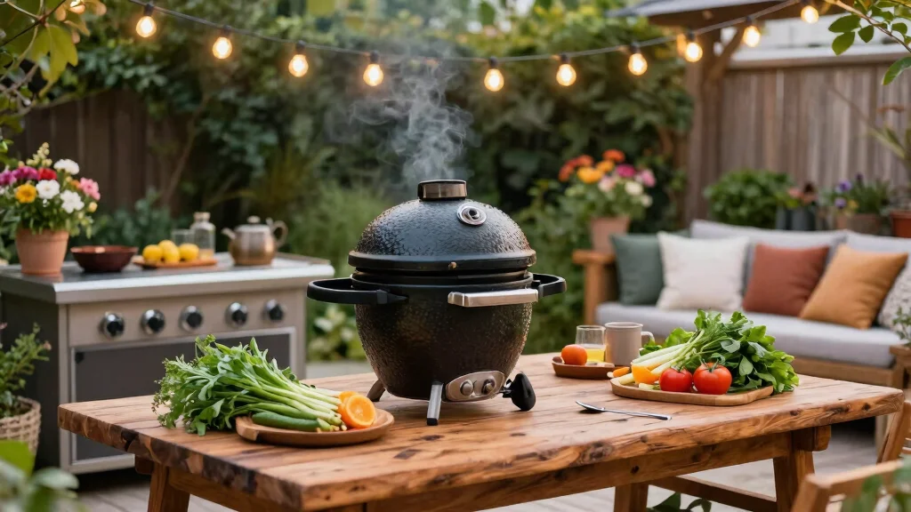 15 Beautiful Kamado Grill Table Ideas for Outdoor Kitchens