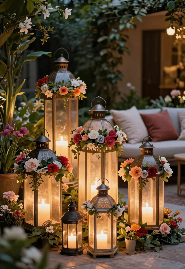 15 Beautiful Outdoor Lantern Decor Inspiration Photos 3 15 Beautiful Outdoor Lantern Decor Inspiration Photos 3. Elegant Lanterns with Floral Accents 0