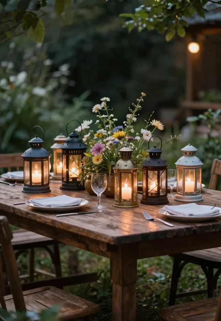 15 Beautiful Outdoor Lantern Decor Inspiration Photos 4 15 Beautiful Outdoor Lantern Decor Inspiration Photos 4. Vintage Lanterns on Rustic Tables 0