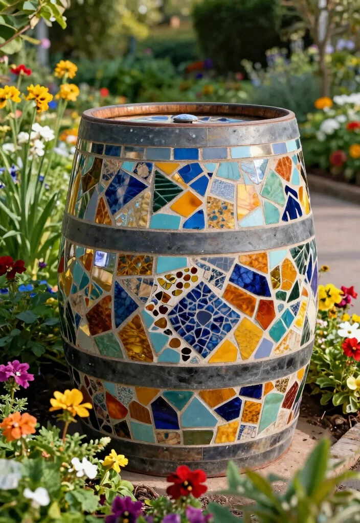 15 Beautiful Unique Rain Barrel Designs That Look Like Decor 5 15 Beautiful Unique Rain Barrel Designs That Look Like Decor 5. Artistic Mosaic Barrel 0
