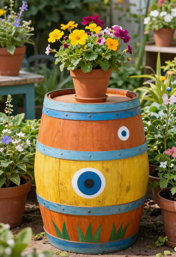 15 Beautiful Unique Rain Barrel Designs That Look Like Decor 6 15 Beautiful Unique Rain Barrel Designs That Look Like Decor 6. Upcycled Container Barrel 0
