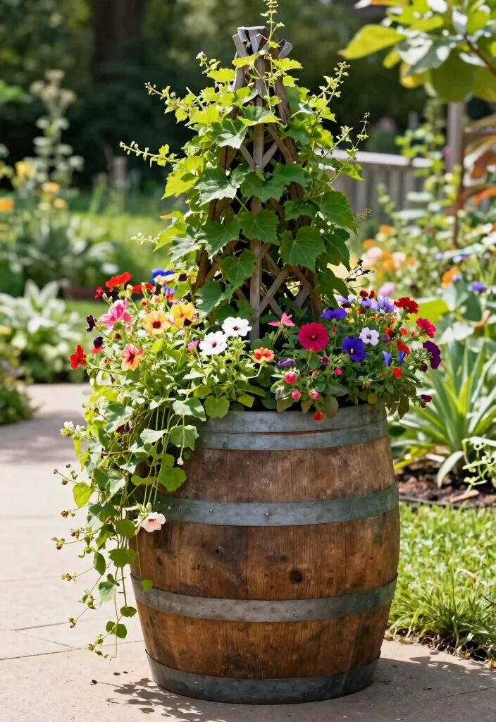 15 Beautiful Unique Rain Barrel Designs That Look Like Decor 7 15 Beautiful Unique Rain Barrel Designs That Look Like Decor 7. Climbing Plants Barrel 0