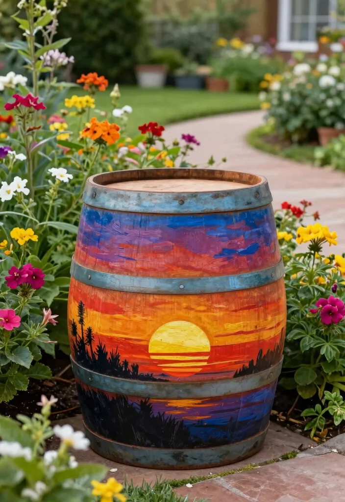 15 Beautiful Unique Rain Barrel Designs That Look Like Decor 8 15 Beautiful Unique Rain Barrel Designs That Look Like Decor 8. Painted Decorative Barrel 0