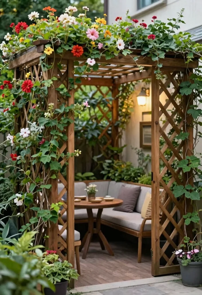 15 Best Porch Screen Ideas for Patio Privacy 8. Trellis with Climbing Plants 0