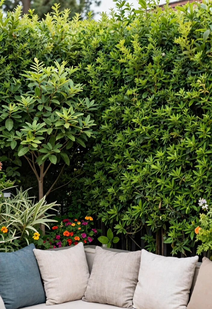 15 Best Porch Screen Ideas for Patio Privacy 9. Privacy Hedge 0