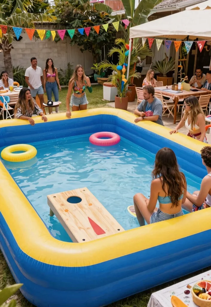 15 Chic Inflatable Pool Ideas for Boho Backyard Decor 14 15 Chic Inflatable Pool Ideas for Boho Backyard Decor 14. Unique Poolside Games 0