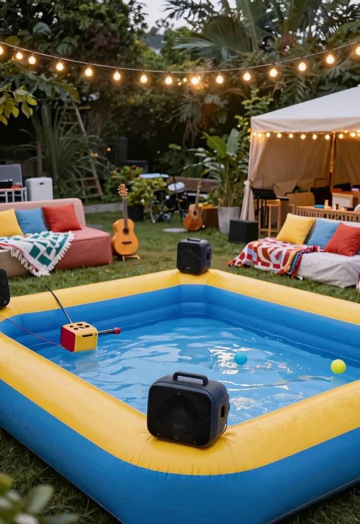 15 Chic Inflatable Pool Ideas for Boho Backyard Decor 15 15 Chic Inflatable Pool Ideas for Boho Backyard Decor 15. Inspiring Music Setup 0
