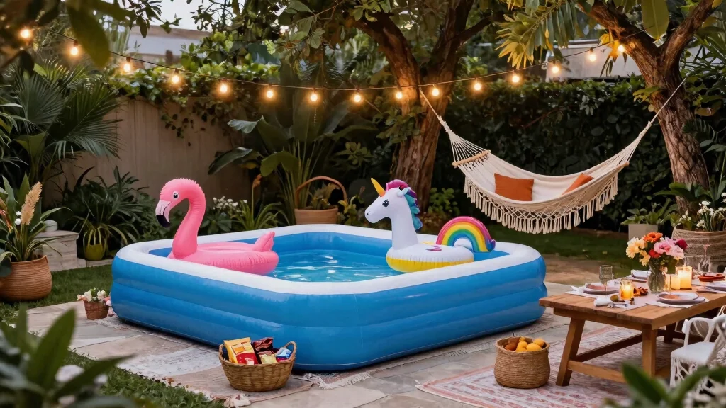 15 Chic Inflatable Pool Ideas for Boho Backyard Decor