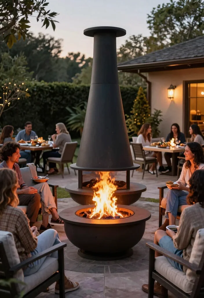 15 Classic Wood Burning Chiminea Ideas Real Fire Vibe 13. Chiminea Fire Pit Combo 0