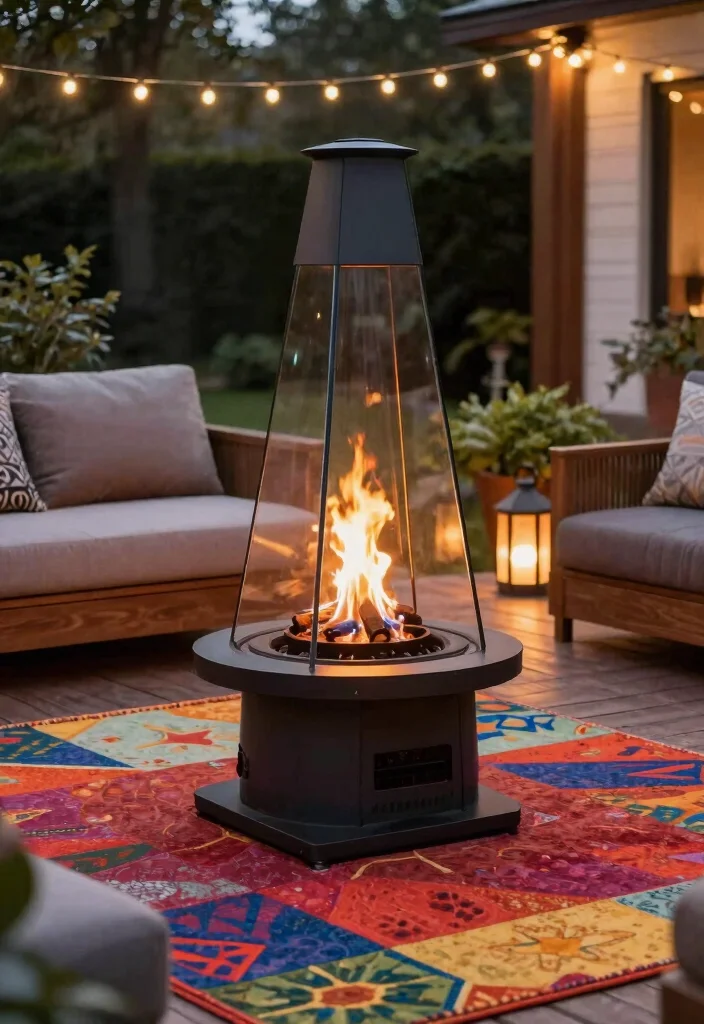 15 Classic Wood Burning Chiminea Ideas Real Fire Vibe 4. Chic Glass and Steel Fusion 0