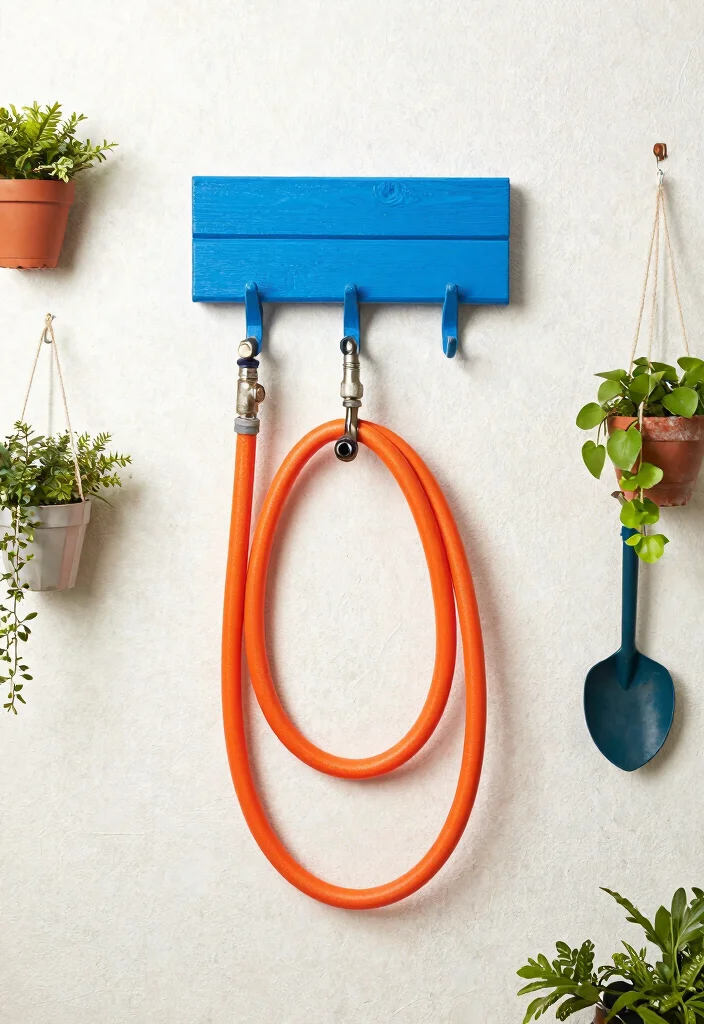 15 Clever Garden Hose Holder DIY Ideas Hide the Mess 2. Vertical Wall Mounted Storage 0