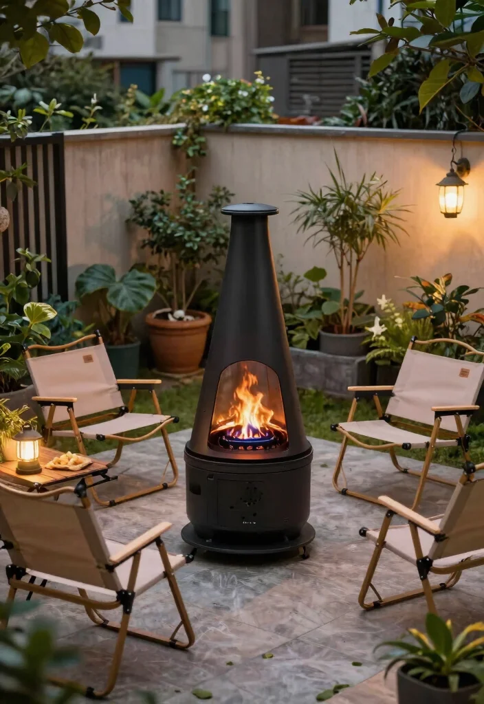 15 Cozy Chiminea Ideas Outdoor Spaces Will Love Warm Vibes 10. Portable Chiminea for Versatile Use 0