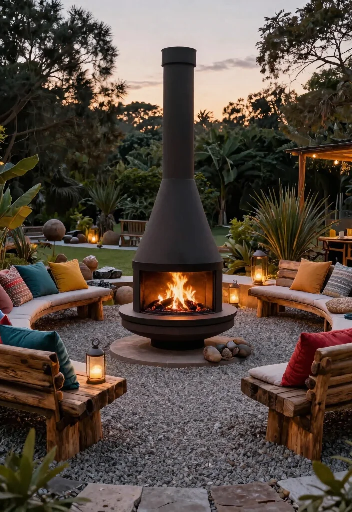 15 Cozy Chiminea Ideas Outdoor Spaces Will Love Warm Vibes 12. Chiminea Surrounded by Gravel Patio 0