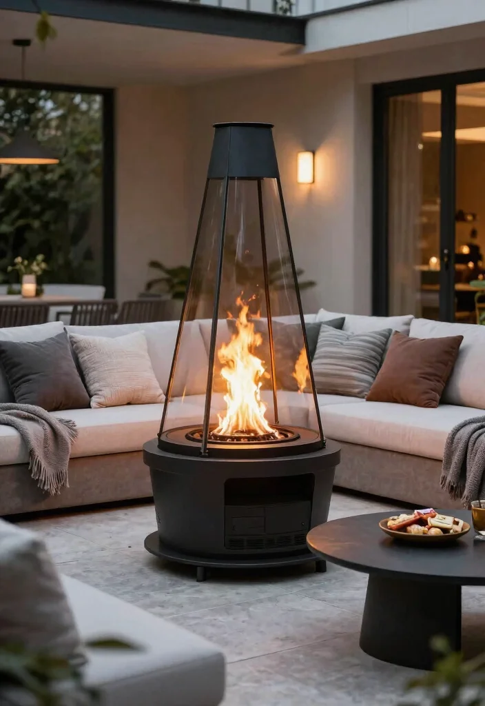 15 Cozy Chiminea Ideas Outdoor Spaces Will Love Warm Vibes 14. Chiminea with Glass Enclosure 0