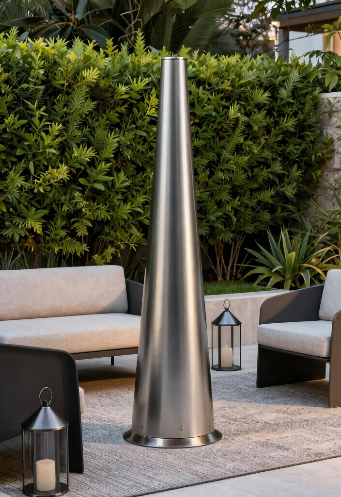 15 Cozy Chiminea Ideas Outdoor Spaces Will Love Warm Vibes 2. Modern Steel Design 0