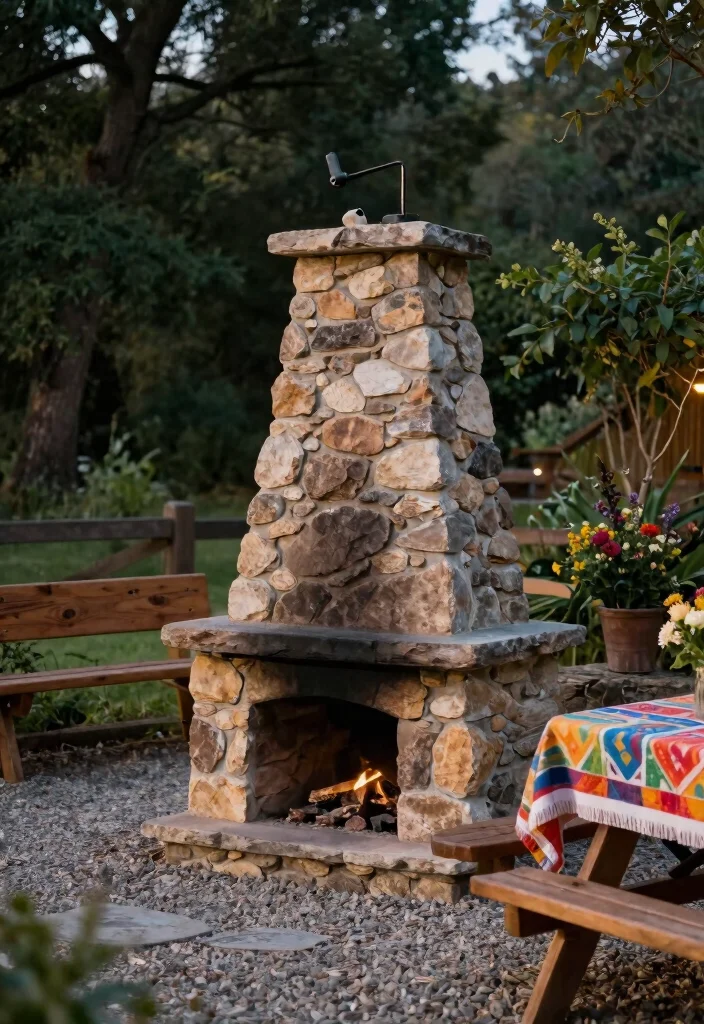 15 Cozy Chiminea Ideas Outdoor Spaces Will Love Warm Vibes 4. Rustic Stone Chiminea 0