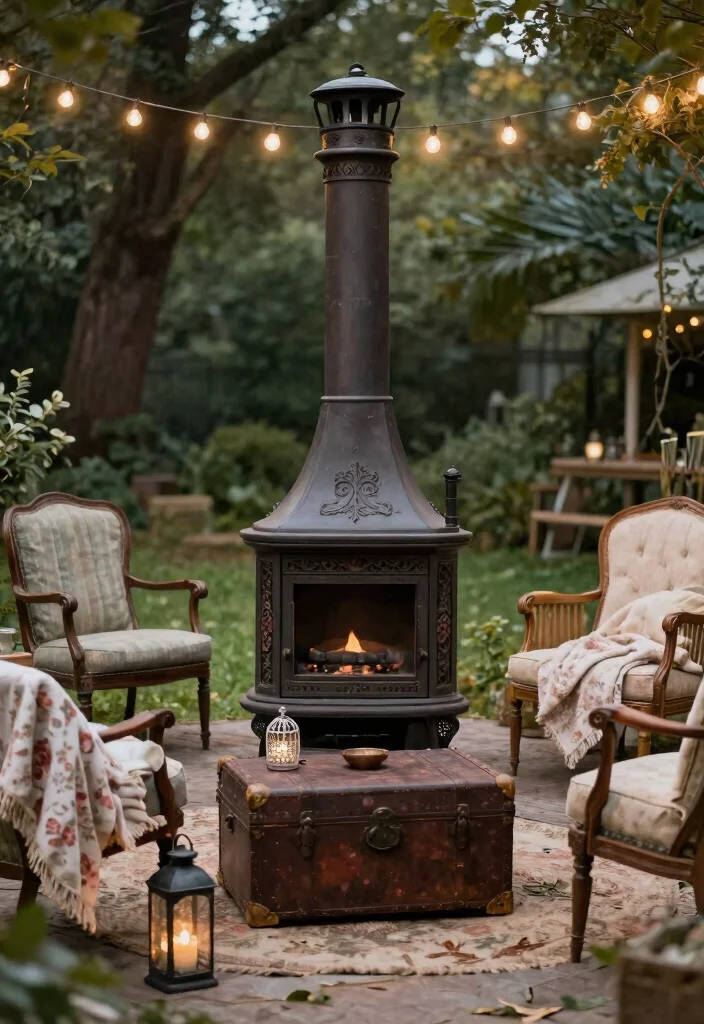 15 Cozy Chiminea Ideas Outdoor Spaces Will Love Warm Vibes 8. Vintage Inspired Chiminea 0