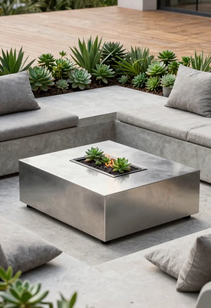 15 Cozy Table Top Fire Pit Ideas for Small Patios Warm Vibe 1. Modern Minimalist Charm 0