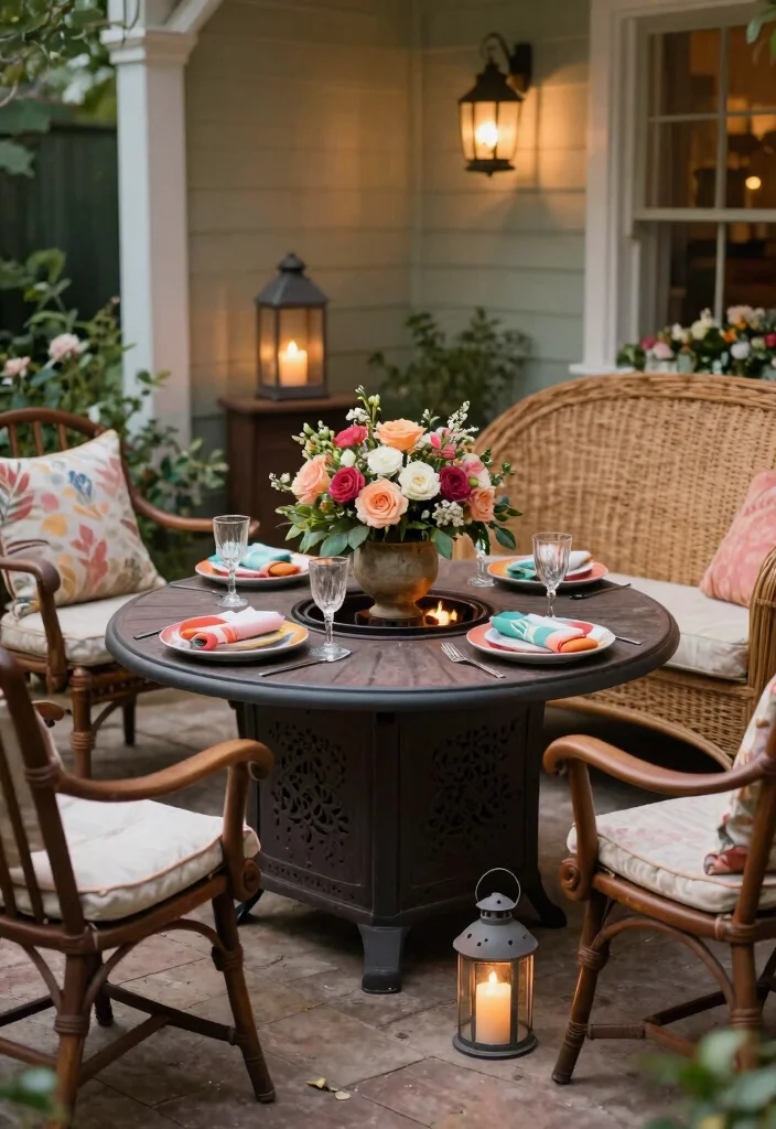 15 Cozy Table Top Fire Pit Ideas for Small Patios Warm Vibe 10. Vintage Charm with Fire Pit Tables 0