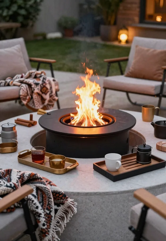15 Cozy Table Top Fire Pit Ideas for Small Patios Warm Vibe 14. Fire Pit Accessories for Comfort 0