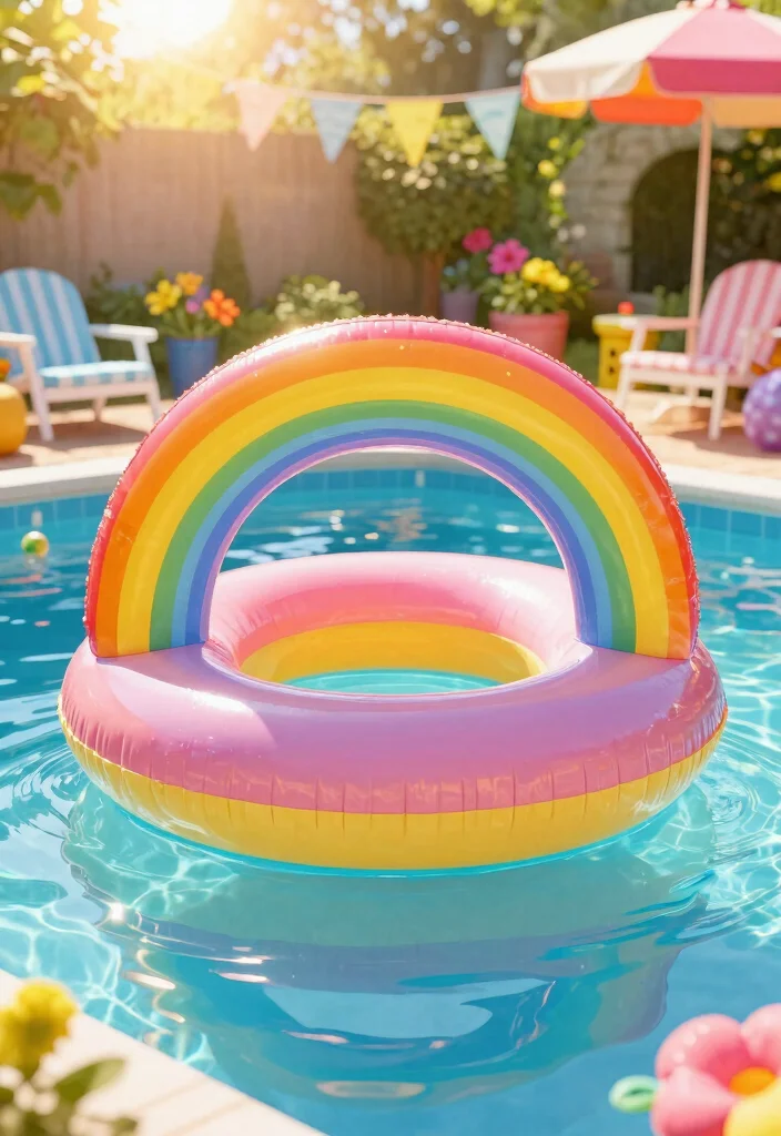 15 Cute Inflatable Pool Float Collection Ideas for Summer Fun 6 15 Cute Inflatable Pool Float Collection Ideas for Summer Fun 6. Bright Rainbow Float 0