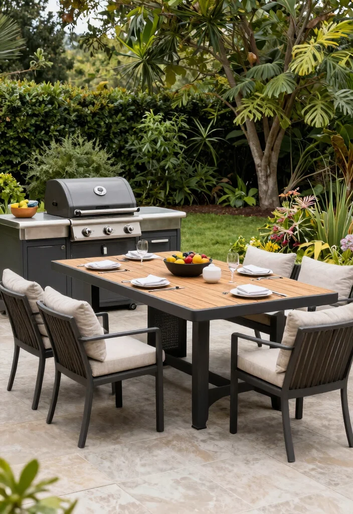 15 Dreamy Kamado Grill Island Ideas for Luxury Patios 10 15 Dreamy Kamado Grill Island Ideas for Luxury Patios 10. Outdoor Dining Table Integration 0