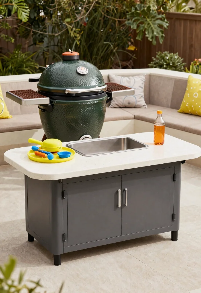 15 Dreamy Kamado Grill Island Ideas for Luxury Patios 14 15 Dreamy Kamado Grill Island Ideas for Luxury Patios 14. Family Friendly Features 0
