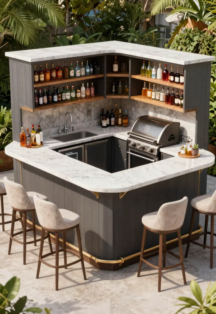 15 Dreamy Kamado Grill Island Ideas for Luxury Patios 4 15 Dreamy Kamado Grill Island Ideas for Luxury Patios 4. Built In Bar Setup 0