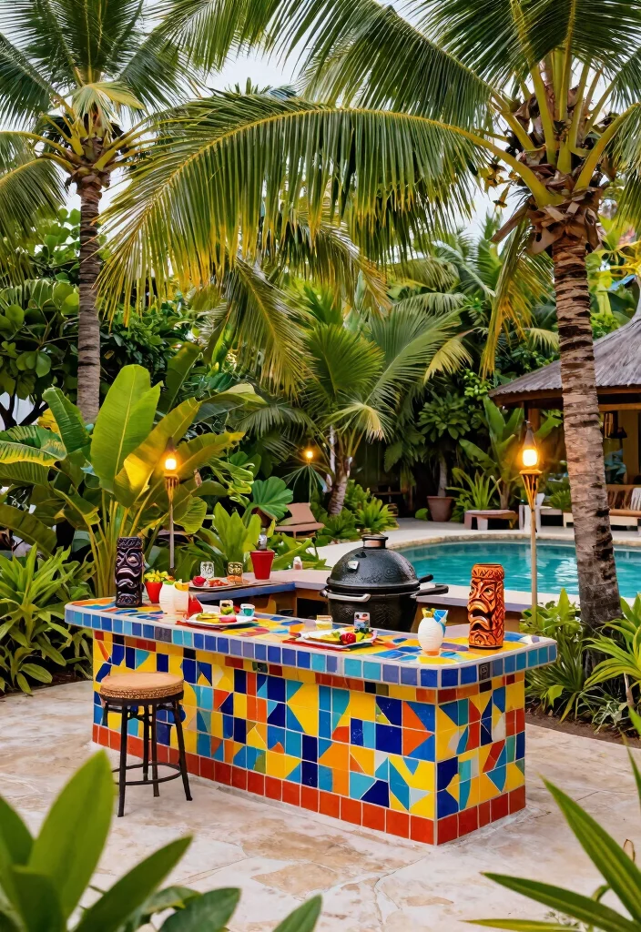 15 Dreamy Kamado Grill Island Ideas for Luxury Patios 5 15 Dreamy Kamado Grill Island Ideas for Luxury Patios 5. Tropical Paradise Vibe 0