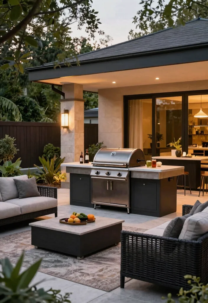 15 Dreamy Kamado Grill Island Ideas for Luxury Patios 7 15 Dreamy Kamado Grill Island Ideas for Luxury Patios 7. Modern Outdoor Living Room 0