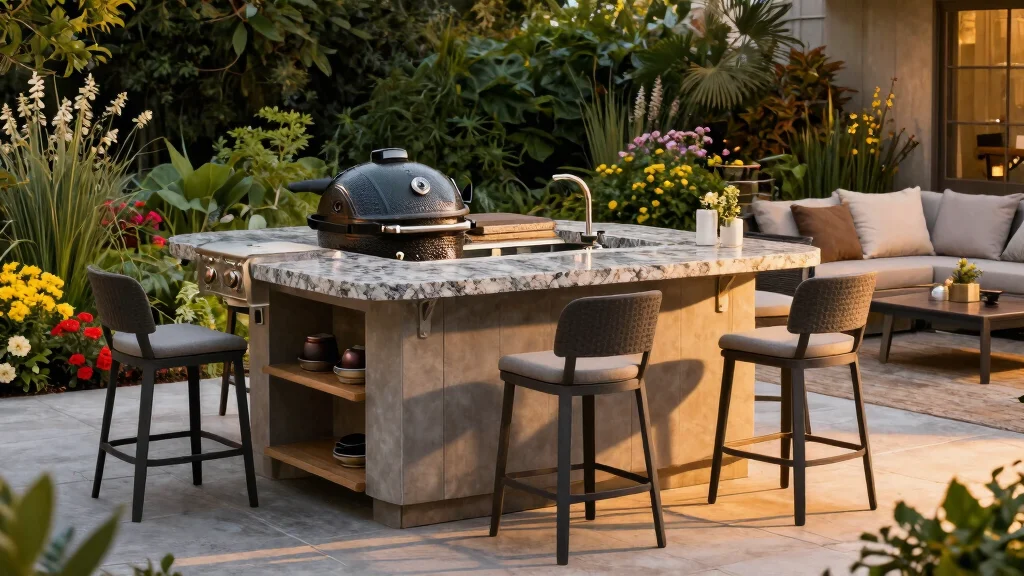 15 Dreamy Kamado Grill Island Ideas for Luxury Patios