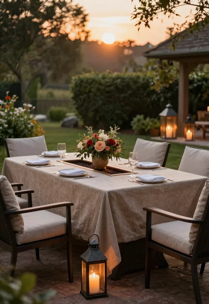 15 Elegant Fire Pit Dining Table Ideas for Outdoor Meals 4. Classic Rectangular Fire Pit Table 0