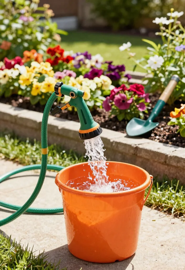 15 Life Changing Garden Hose Hacks Every Gardener Needs 7. Hose and Bucket for Faster Filling 0