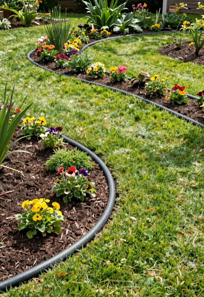 15 Life Changing Garden Hose Hacks Every Gardener Needs 8. Repurpose Hose into Garden Edging 0