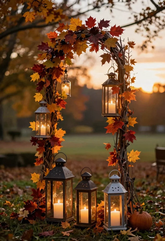 15 Romantic Outdoor Wedding Lantern Inspiration Fairy Tale 10. Lanterns with Seasonal Accents 0